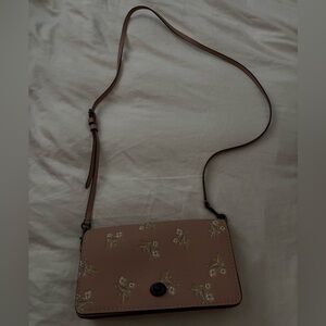 Coach pink flower crossbody bag
